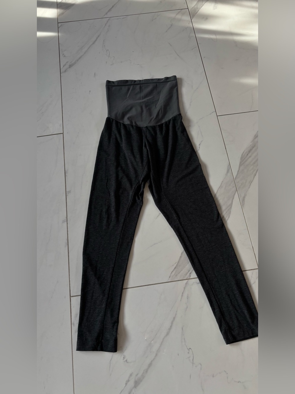 Motherhood Gray Maternity Women’s Leggings with Gray Waist Panel